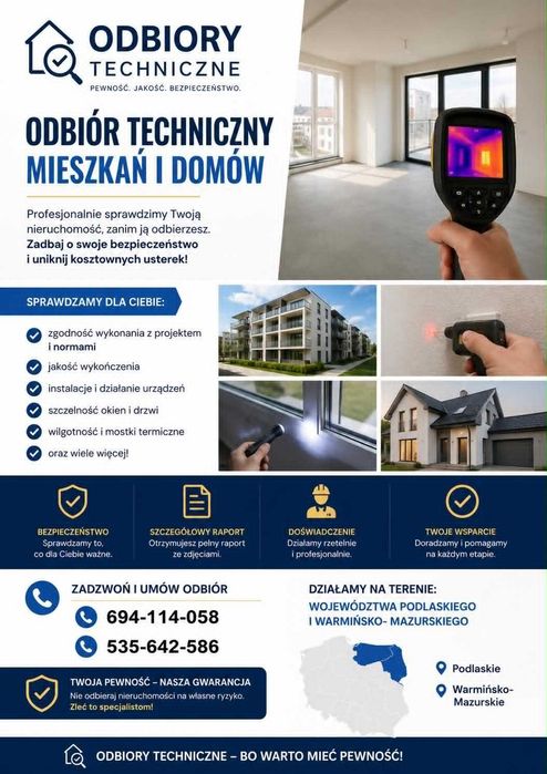 Odbiory techniczne nieruchomości nowych i z rynku wtórnego