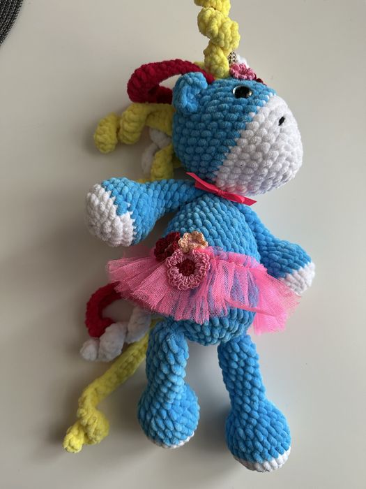 Єдиноріжка, поні, вязана іграшка ручноі роботи, єдиноріг
