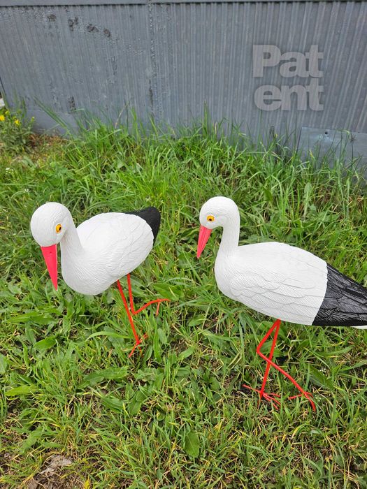Figurki bocian bociek do ogrodu dekoracja działka ozdoba 2 szt.