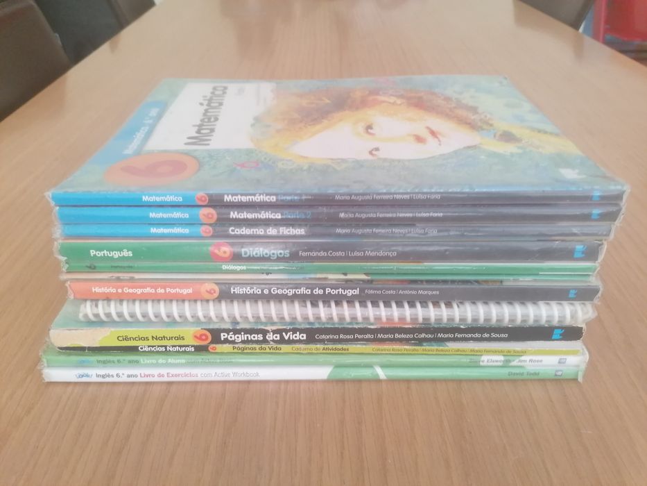 Livros escolares 6º ano manuais e livros de fichas com capa plástica