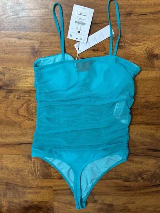 Body turkusowe stringi bodysuit Thong Bershka rozmiar S 36