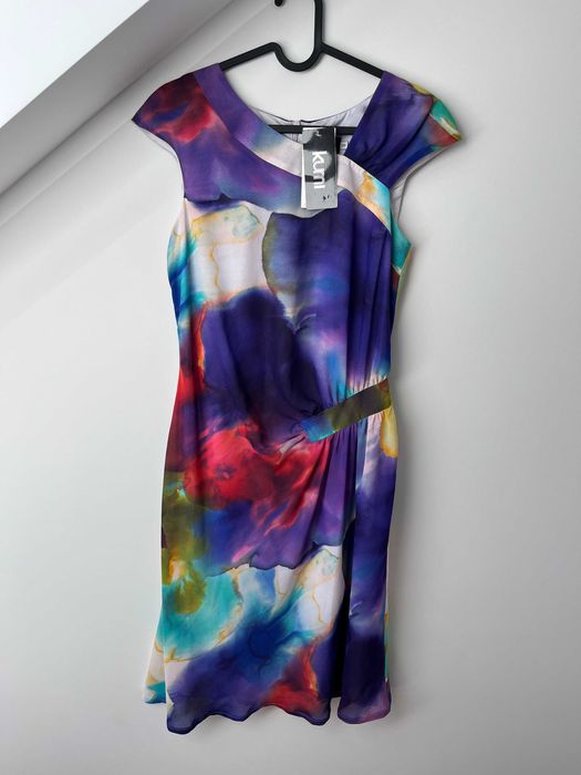 Jedwabna sukienka na lato rozm. S boho, wieczorowa, old money, vintage