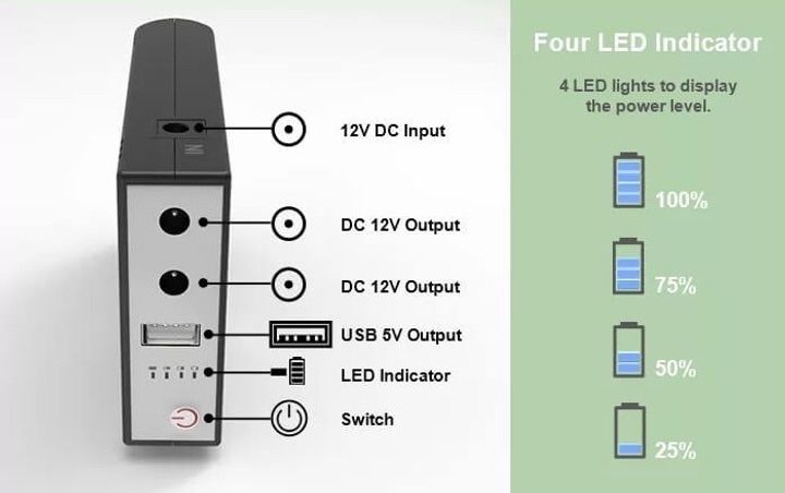 5v/9v/12v/Mini-UPS для роутера/Безперебійник/Power bank/ДБЖ