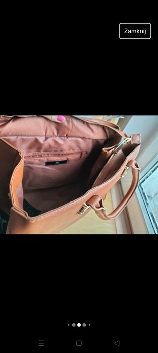 Duża torebka brązowa pasek na ramię 39/31/16cm