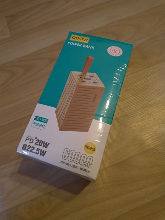 Павербанк Qoovi 60000 mAh 22,5 Ват Оригінал Реальна ємність
