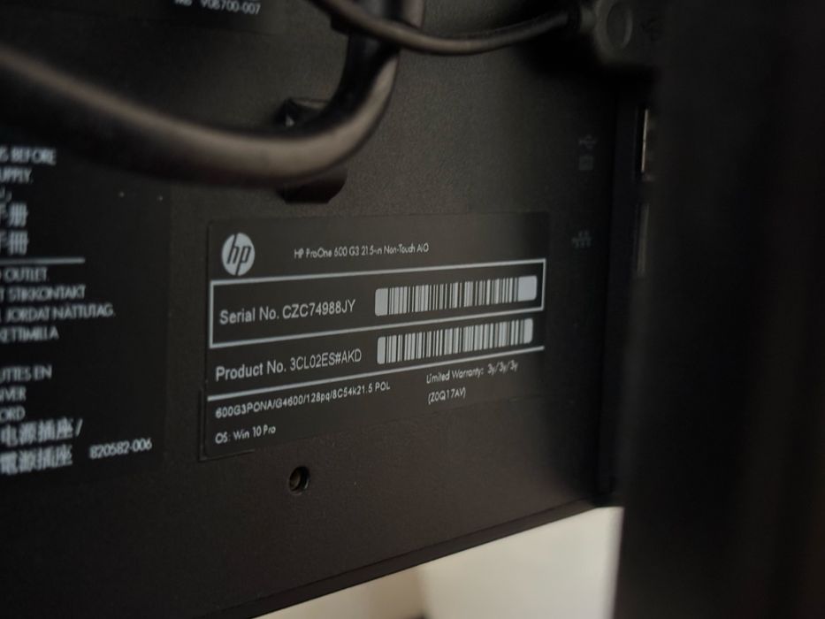Hp ProOne 600 G3 21.5 AiO