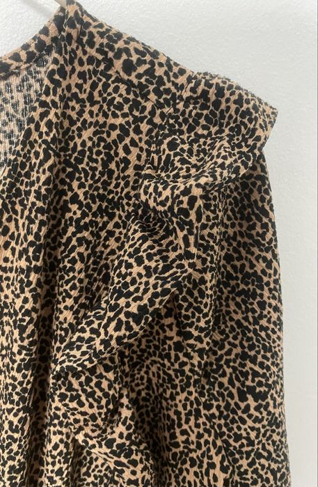 Sukienka panterka cętki Mohito rozmiar L falbanki