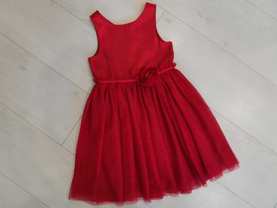 Фирм. красивое нарядное пышное красное платье НМ на 5-6-7 лет, 116 см