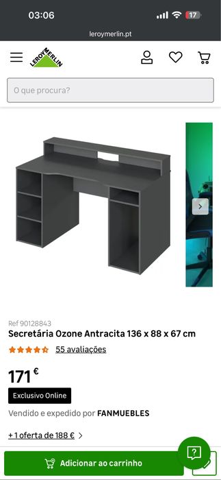 Secretária Cinzenta Ozone