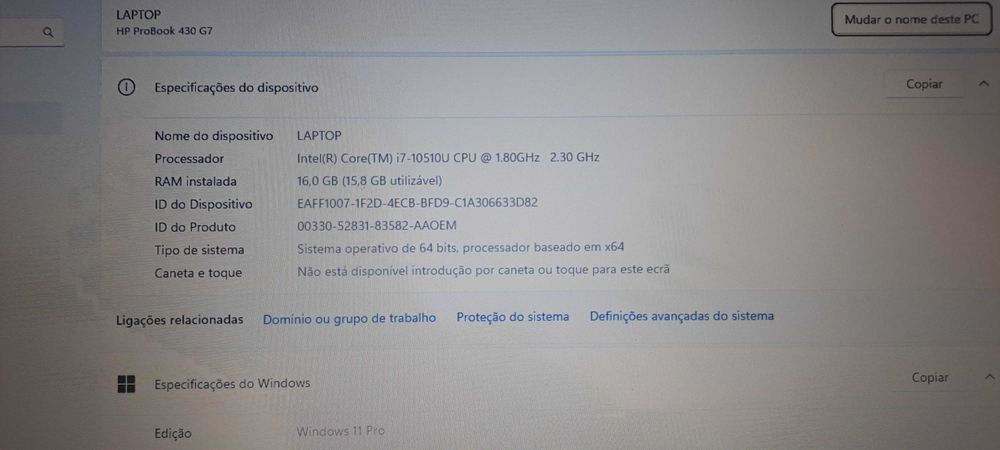 HP Probook 430 G7 i7 13.3"... Excelente estado