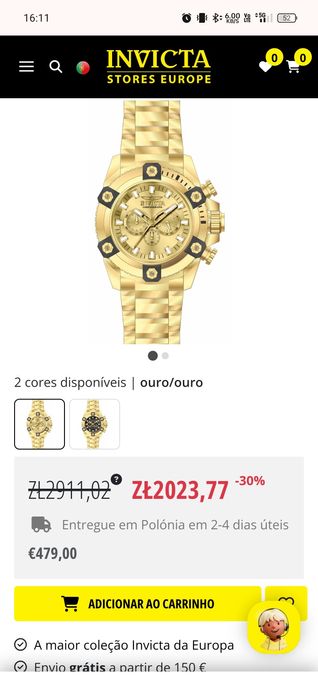 Nowy złoty męski zegarek Invicta Coalition Forces  64mm