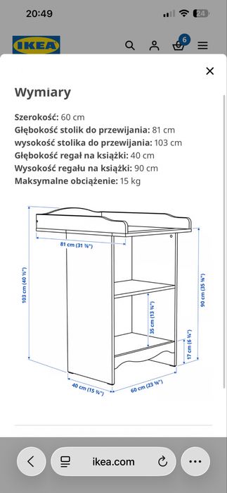 rezerwacja - przewijak SMÅGÖRA ikea z akcesoriami bialy