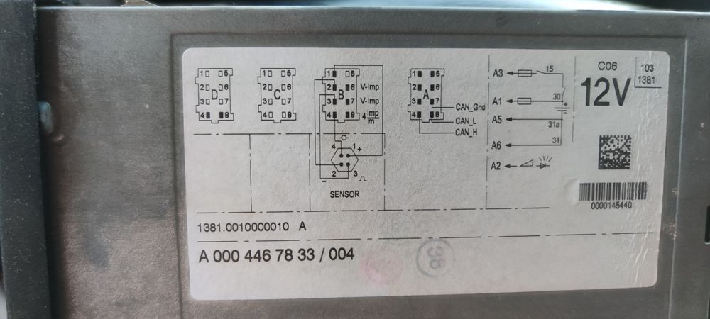Тахограф з датчиком, 12 в.