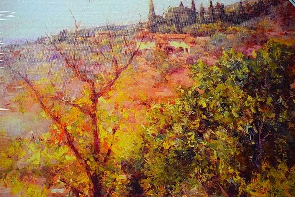 William Merritt - ,,Widok na Fiesole '' 1907 , reprodukcja .