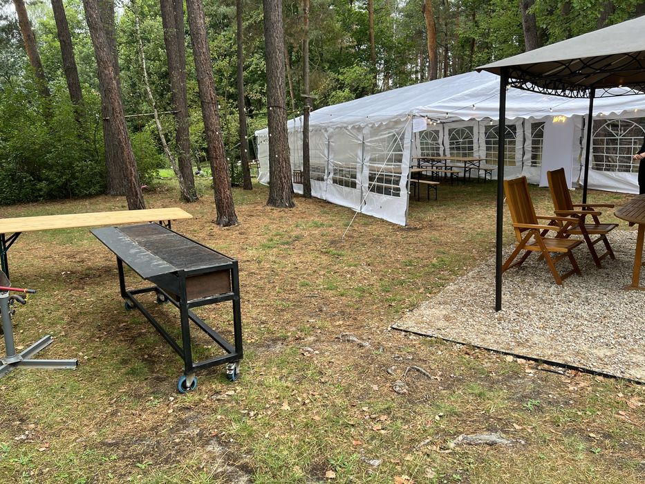 Wynajem namiotów, zestaw biesadny, ławki stoły ,grill, wesele