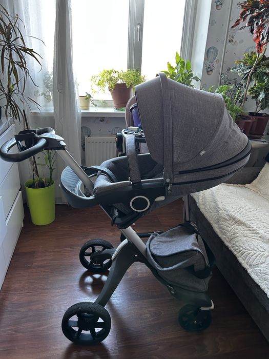Візок коляска 2 в 1 Stokke Explory v5 колір сірий меланж