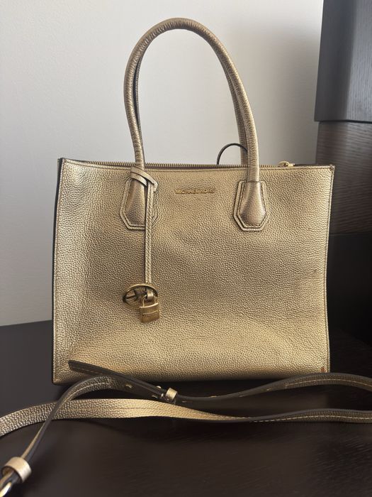 Michael Kors Mala Original em Pele Dourada – Alça Tiracolo