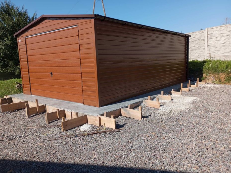 Garaż blaszany blaszak dach dwuspad 4x5 drewnopodobny PRODUCENT (171)