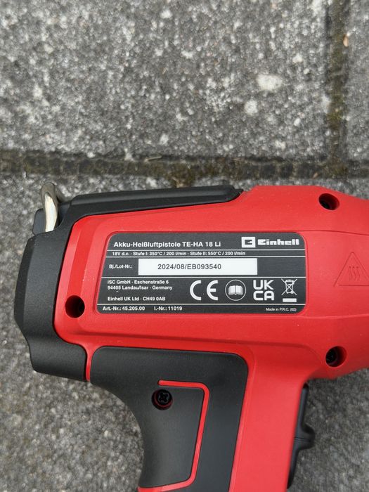 EINHELL OPALARKA TE-HA 18 Li Nowa Z Baterią 4.0ah zestaw