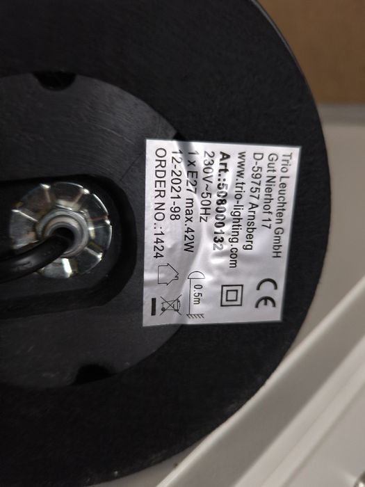 Lampa stołowa Trio Leuchten Diallo - czarna matowa, jak nowa + żarówka