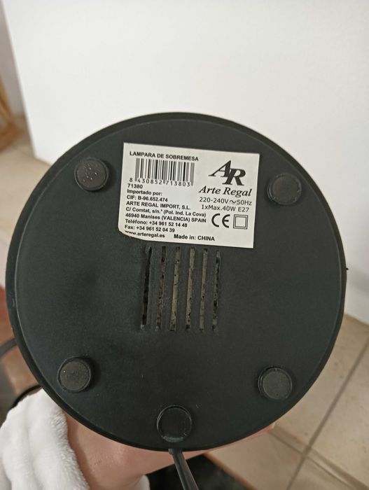 Candeeiro de secretária preto
