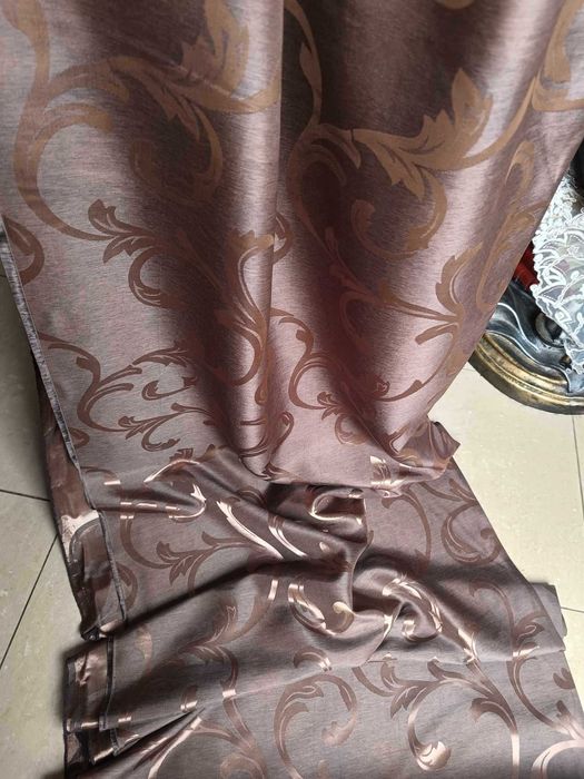 zasłony z metra BRĄZOWE hafty , szer 150 cm OBNIŻKA