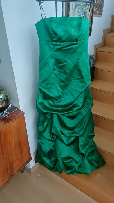 Vestido comprido verde Mocho Heredia T42 Espanha