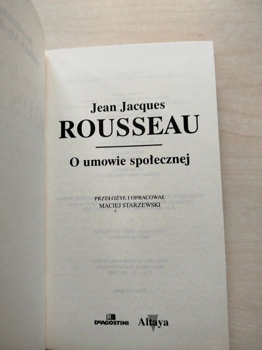 Jean Jacques Rousseau O umowie społecznej