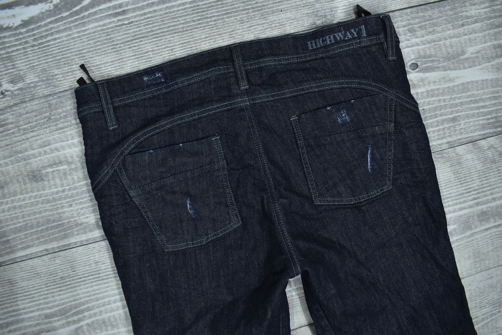 Highway Męskie Spodnie Jeansowe Motocyklowe Z Protektorami W36 L34