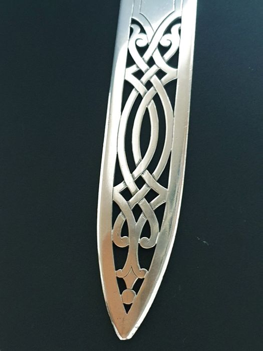 Magnífico raro antigo abre cartas em prata Leitão & Irmao Sec. XIX/XX