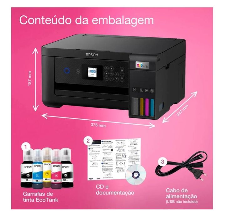 Impressora EPSON EcoTank ET-2851 Multifunções - Jato de Tinta - Wi-Fi