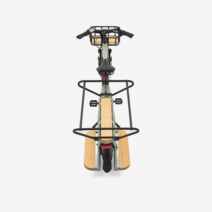Bicicleta Elétrica Longtail R500E Carga Traseira Verde Claro