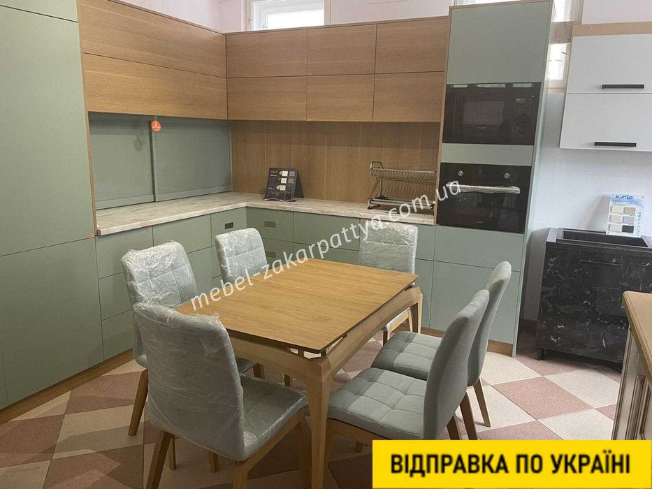 Прямокутний розкладний стіл + м’які стільці | Обідній кухонний комплект | Стіл для кухні, їдальні, вітальні | Кухонний стіл та стільці