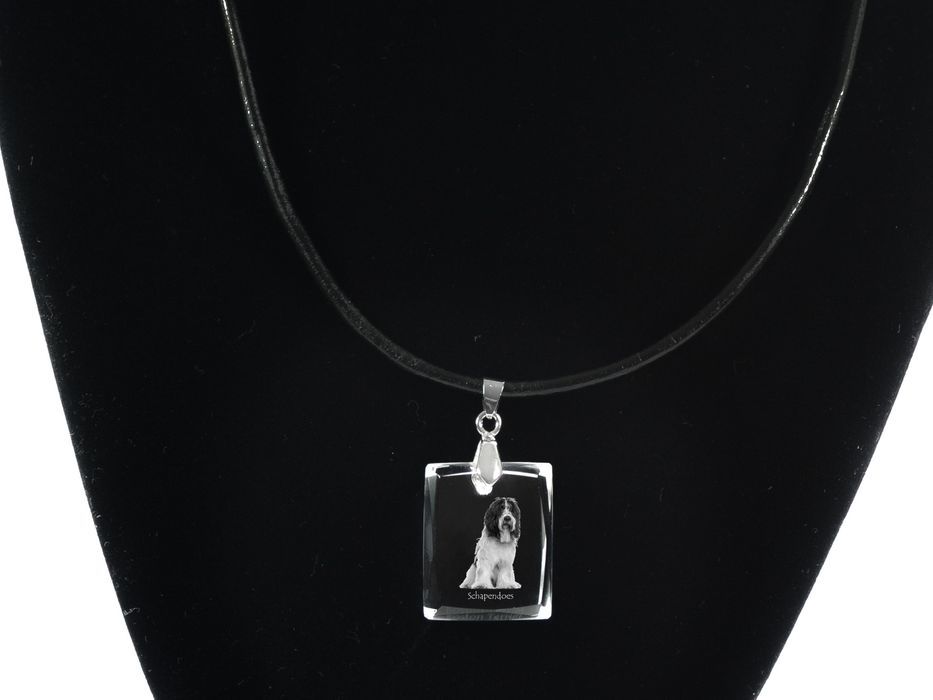 Schapendoes wisiorek kryształowy z psem Art-Dog