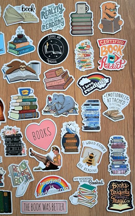 Zestaw naklejek mix 40szt książka książki naklejki wlepki planer