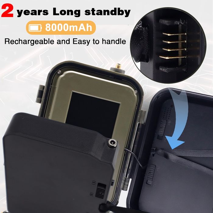 Camara de Caça 4G - Vídeo em Direto - Bateria de Lítio