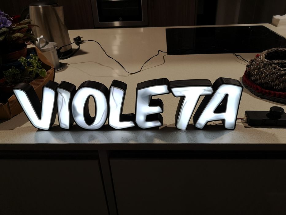 Nome com leds personalizados