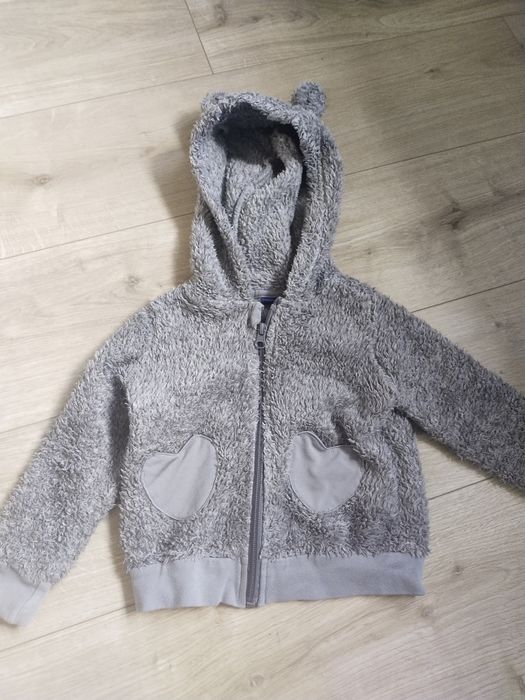 Misiowa bluza rozpinana z kapturem Lupilu 86/92