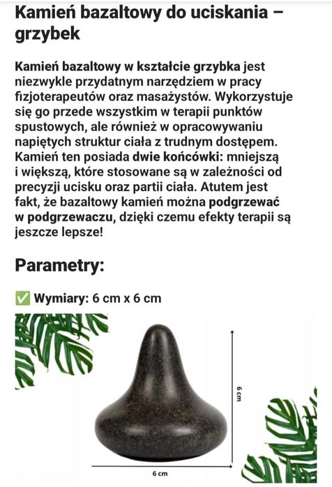 Kamień bazaltowy do masażu