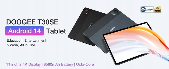 DOOGEE T30SE Tablet 4G LTE SIM Android 14 11" 2.4K 8580mAh 9GB/128GB WIFI