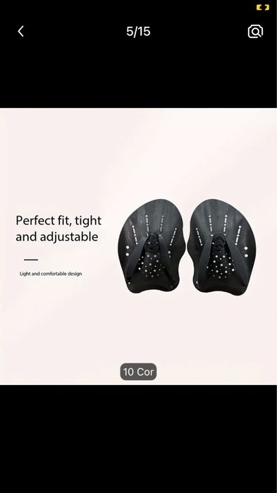 Flippers de Mão para Natação e Treino Aquático