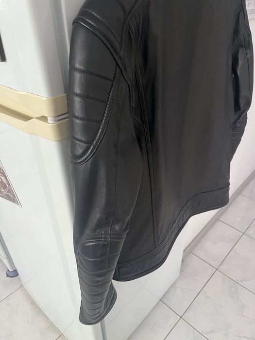 Чоловіча чорна шкіряна куртка Replay
