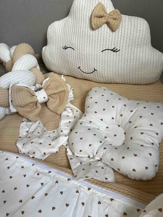 Постельное в кроватку бортики балдахин защита захист коса