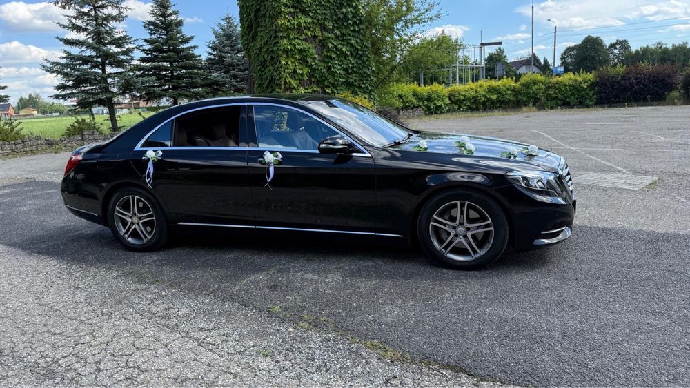 Mercedes S klasa Long wersja przedłużona, samochód do ślubu, auto na wesele