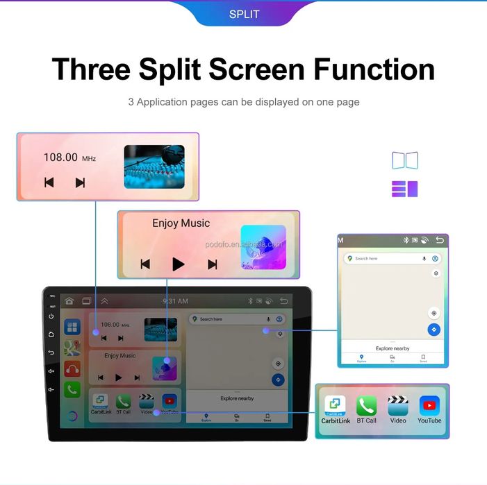 Rádio Android Mercedes Benz Classe A e B W169 Carplay GPS 4/64GB NOVO