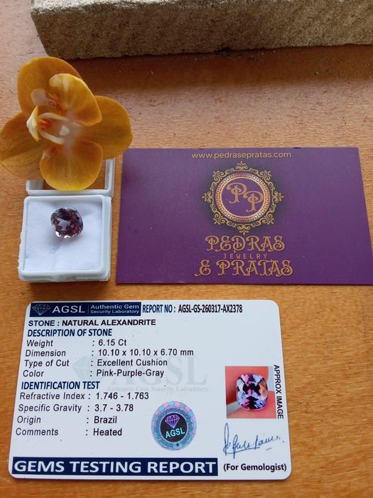 Alexandrite Natural 6,15 ct com Certificado AGSL – Oportunidade !