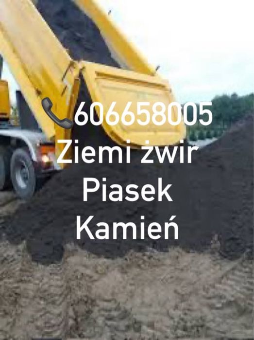 Żwir piasek kamien mały samochod oraz duży