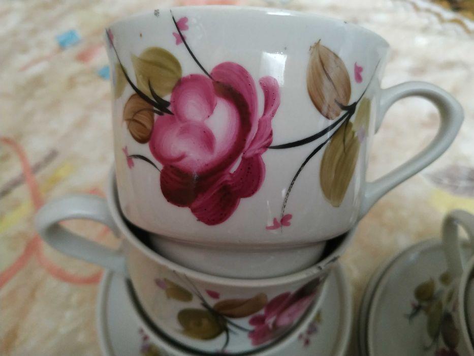 Чайный сервиз ,ручная роспись 70 года Борислав