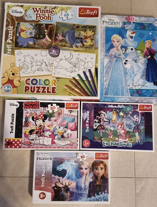 Zestaw puzzli Frozen i inne