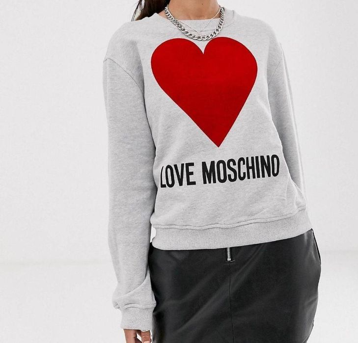Szara bluza z sercem Love Moschino 40 L